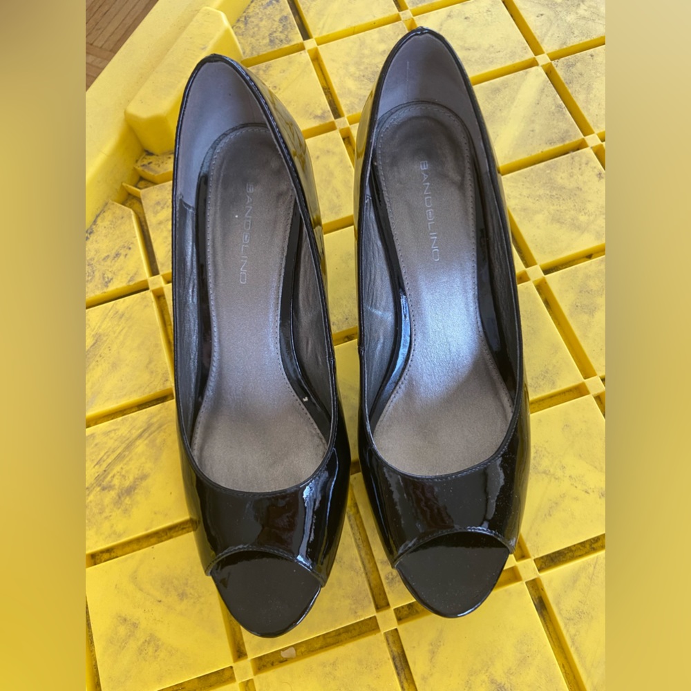 Bandolino Patent Leather Peeptoe Heels